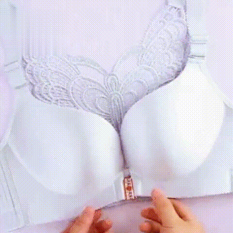 Butterfly Embroidery Front Closure Wireless Bra