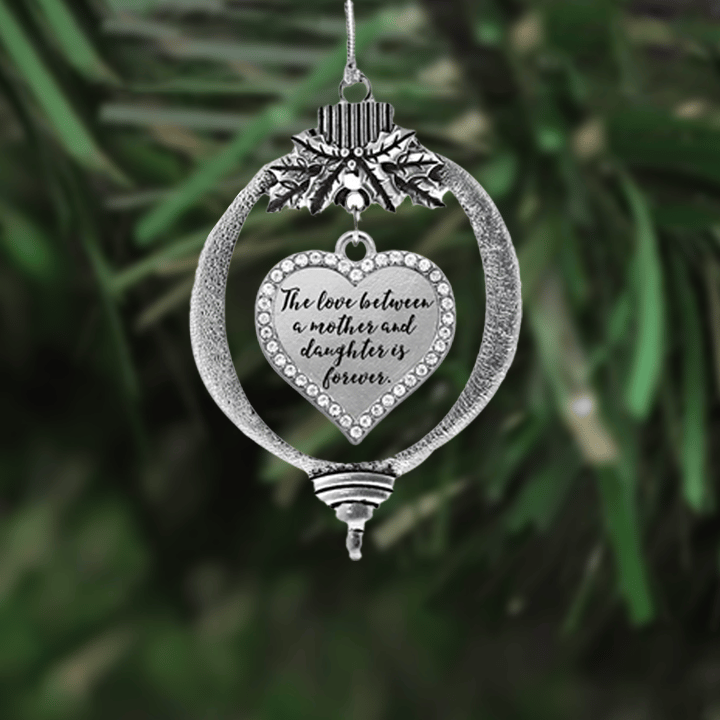 Inspired Silver Family Caregiver Charm Ornament Silver Circle Charm Holiday Ornaments with Cubic Zirconia Jewelry Inspired Silver Family Caregiver Charm Ornament Silver Circle Charm Holiday Ornaments with Cubic Zirconia Jewelry