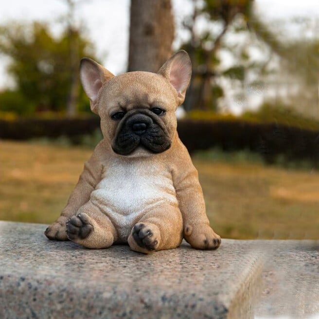 Sleepy French Bulldog Puppy Statue