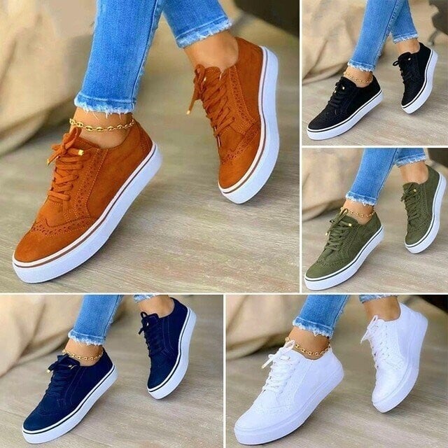 hollow out round toe sneakers