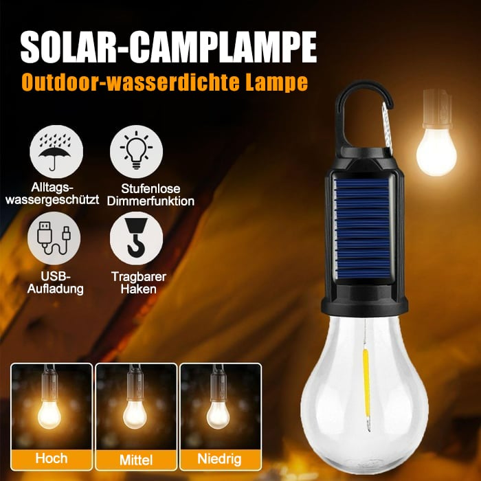 Letzter Aktionstag!🔥2025 Neue Vintage Solar wiederaufladbare Campinglampe mit Haken
