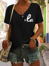 Women's La  Printed Short-Sleeved T-Shirt