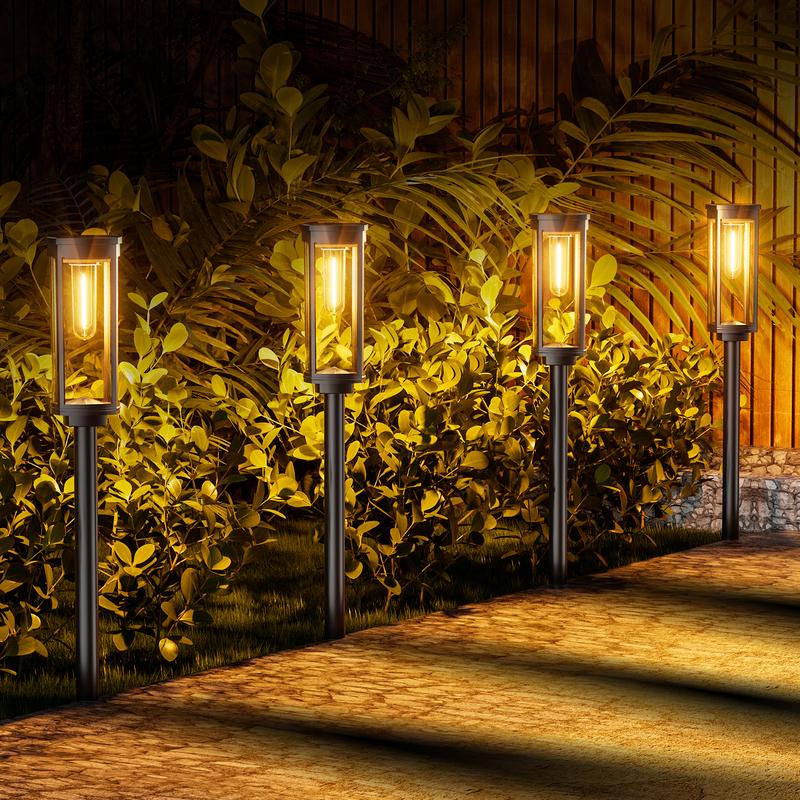 Product Introduction of Solar Pathway Lights Outdoor, Bright Solar Path Lights Outside Garden Lights IP65 Waterproof, Solar Walkway Lights Solar Powered Landscape Lights for Driveway Lawn Patio Sidewalk Yard 8