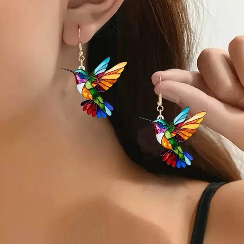 Acrylic Hummingbird Earrings