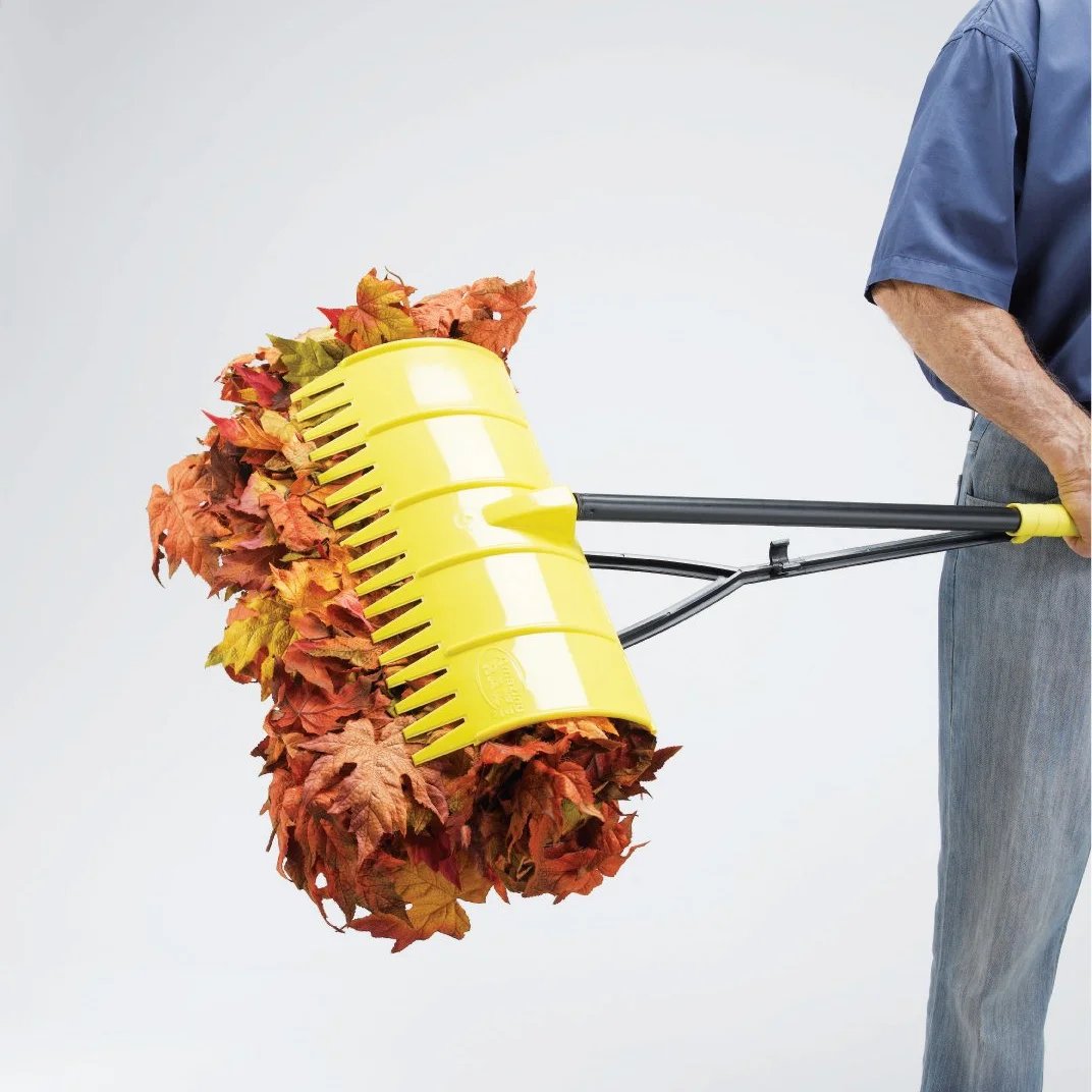 3-in-1 Ergonomic Pickup Rake - Easy Leaf & Grass Grabber Without Bending Over