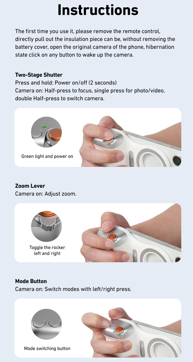 【TikTokShopBlackFriday】TELESIN Magnetic Phone Camera Grip with Wireless Shutter – DSLR-Style Handle for iPhone & Android, 1/4" Screw, Ergonomic Design, Perfect for Vlogging, Selfies, and Steady Shots, Compatible with iPhone 17 【TikTokShopBlackFriday】TELESIN Magnetic Phone Camera Grip with Wireless Shutter – DSLR-Style Handle for iPhone & Android, 1/4" Screw, Ergonomic Design, Perfect for Vlogging, Selfies, and Steady Shots, Compatible with iPhone 17