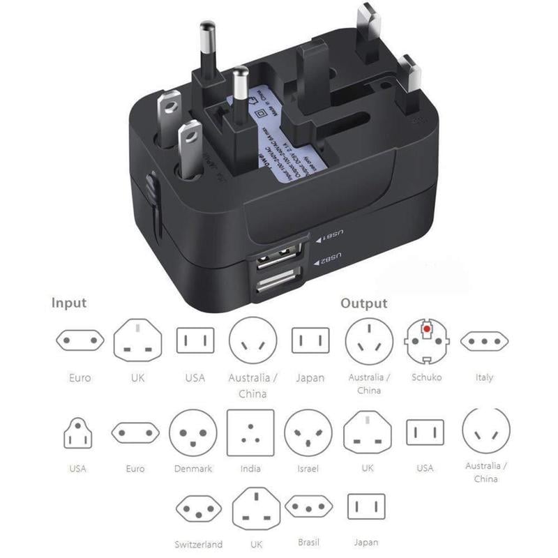 Product Introduction of Universal Travel Plug Adapter, 2 USB Ports World Travel AC Power Adapter, Non-Fusion AC Power Adapter, Tech Gadgets 12 Product Introduction of Universal Travel Plug Adapter, 2 USB Ports World Travel AC Power Adapter, Non-Fusion AC Power Adapter, Tech Gadgets 12