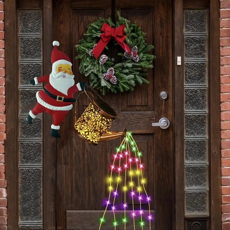 solar christmas lights with fairy watering   outdoor garden patio decor solar powered   lights with   effect durable   construction for holiday decorations christmas lights outdoor solar Product details 1