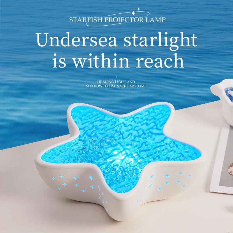 Starfish Projector Light, 7 Color Changing LED Ocean Night Light