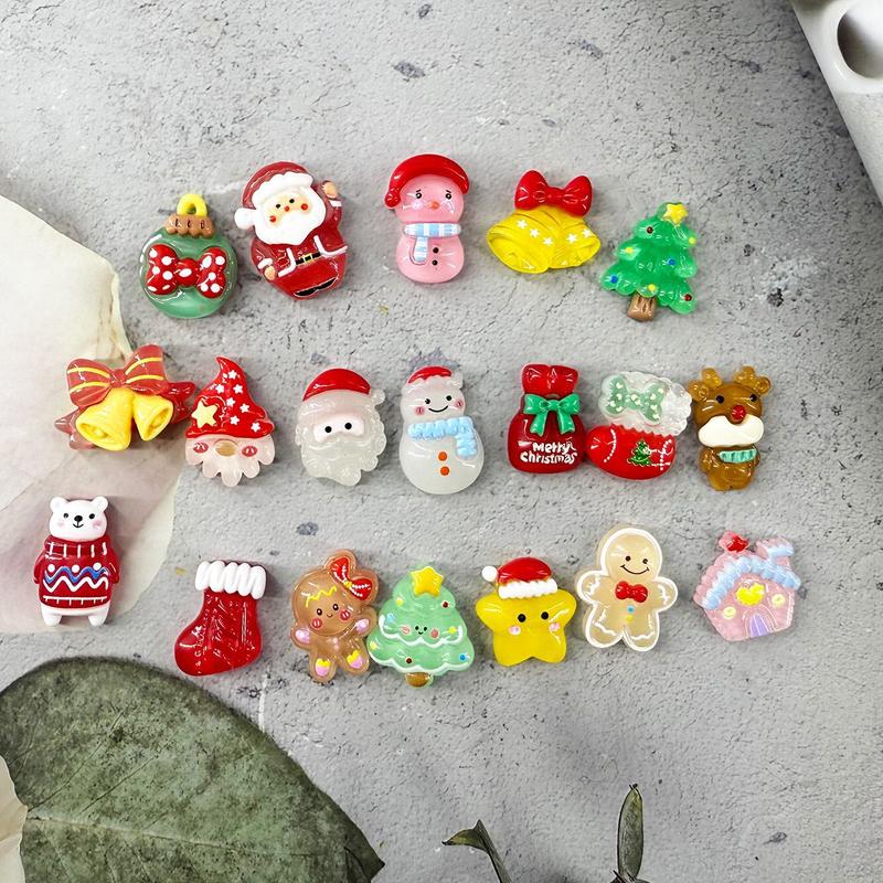 20/50 Glow-In-The-Dark Resin Christmas Decorative Bags, Santa Reindeer Snowflake Patterns, DIY Crafts Scrapbook Holiday Decoration 20/50 Glow-In-The-Dark Resin Christmas Decorative Bags, Santa Reindeer Snowflake Patterns, DIY Crafts Scrapbook Holiday Decoration