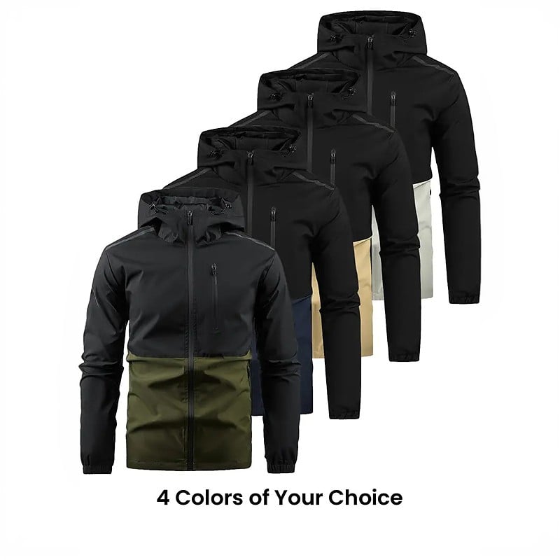The All-Weather Defender: Colorblock Hooded Jacket for Active British Lifestyles!