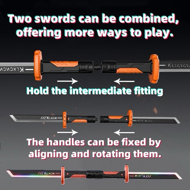 Colorful Light-Up Sword Toy Set, Cool LED Effects, Laser Blade, Includes Box, Battery-Powered, Ages 3+, Boy Toy Knife and Sheath