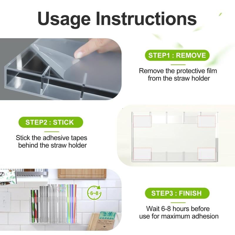 Straw Holder for Cabinet Door, 9.8” Adjustable Two-Part Large Acrylic Straws Organizer with Ultra Sticky Adhesive Strips, 2025 Reusable Utensil Storage for Kitchen Cupboard(Transparent) Straw Holder for Cabinet Door, 9.8” Adjustable Two-Part Large Acrylic Straws Organizer with Ultra Sticky Adhesive Strips, 2025 Reusable Utensil Storage for Kitchen Cupboard(Transparent)