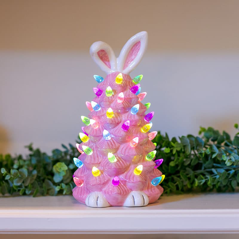 Light Up Ceramic Easter Bunny Tree - Cracker Barrel