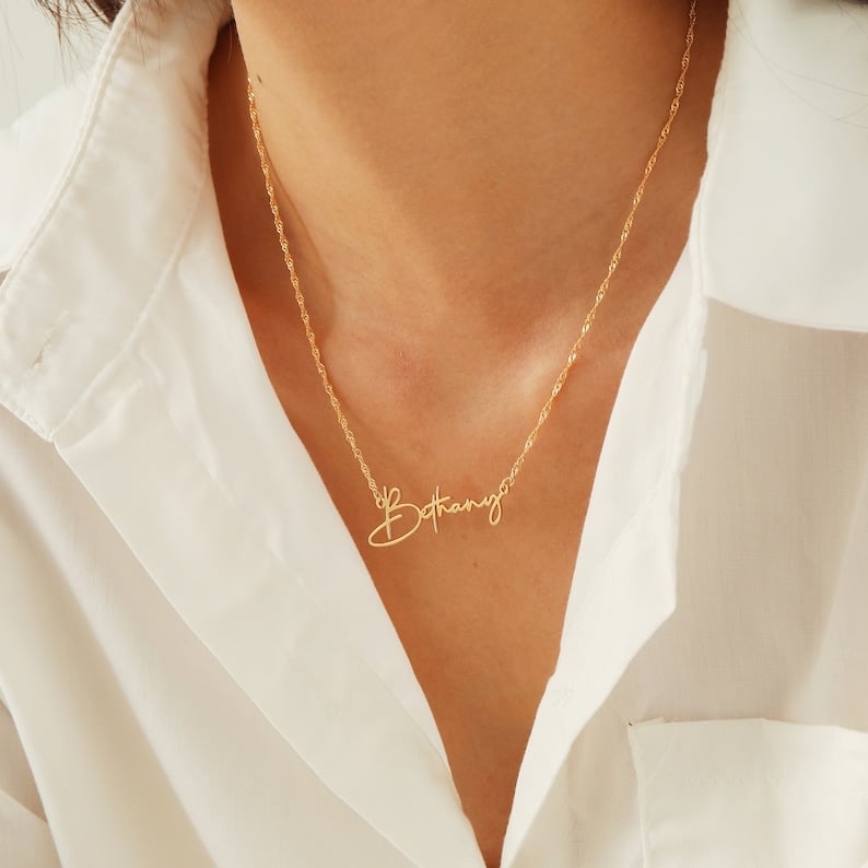 Sterling Silver Name Necklace, Personalized Jewelry Gift Custom Nameplate Necklace Singapore Figaro Box Snake Satellite Cable Chains image 6