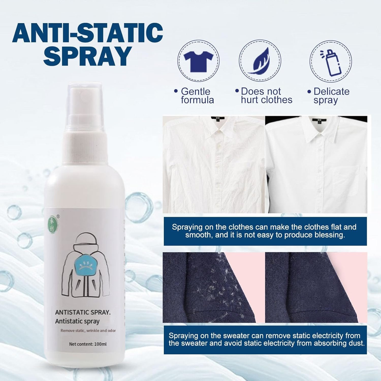 AntiStatic Spray For Clothes And Hair, AntiWrinkle Clothing And