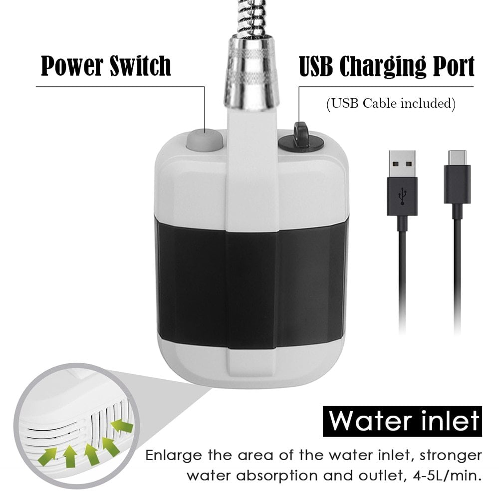 USB Portable Outdoor Camping Shower Set2