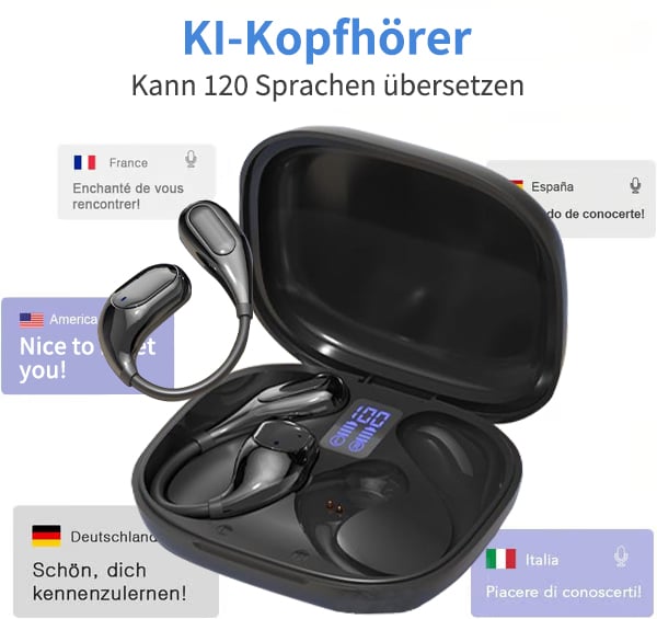 📢Letzter Tag: 49% Rabatt💎AI-Übersetzung Kabellose OWS Bluetooth 5,4-Ohrhörer (kompatibel mit iOS und Android)