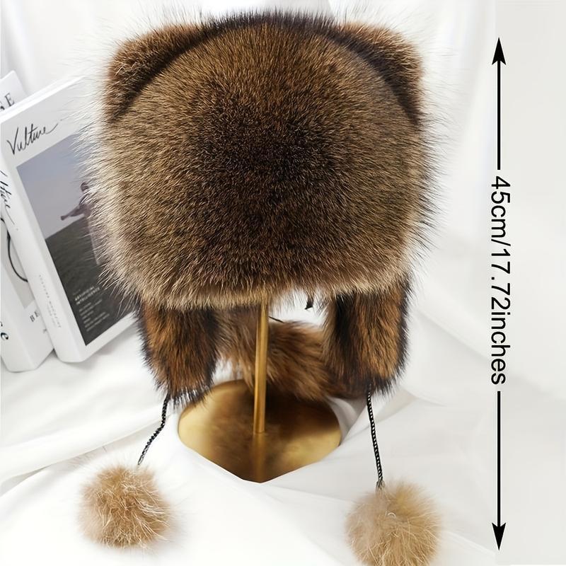 2025 Raccoon Tail Mood Hat – Retro Y2K Detachable Fluffy Earmuffs, Hypoallergenic Winter Accessory, Machine-Washable, Cozy Cottagecore Style for Outdoor and Casual Wear, TikTokShopBlackFriday