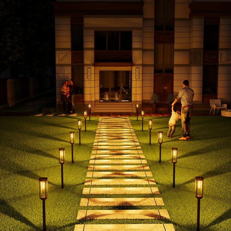 Product Introduction of Solar Pathway Lights Outdoor, Bright Solar Path Lights Outside Garden Lights IP65 Waterproof, Solar Walkway Lights Solar Powered Landscape Lights for Driveway Lawn Patio Sidewalk Yard 9