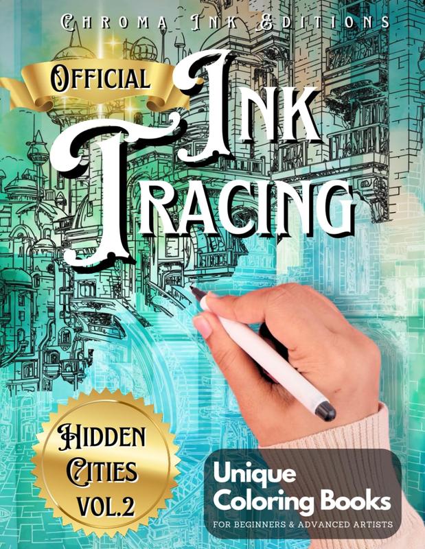 🔥Last Day: BUY 3 GET 1 FREE - 🎨✏️Ink Tracing Coloring Book - For Beginners & Stress Relief(📚Hardcover - No Bleed Pages)