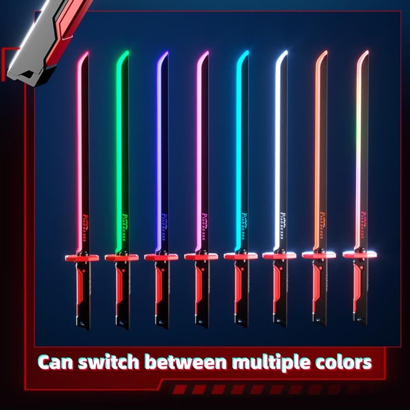 Colorful Light-Up Sword Toy Set, Cool LED Effects, Laser Blade, Includes Box, Battery-Powered, Ages 3+, Boy Toy Knife and Sheath