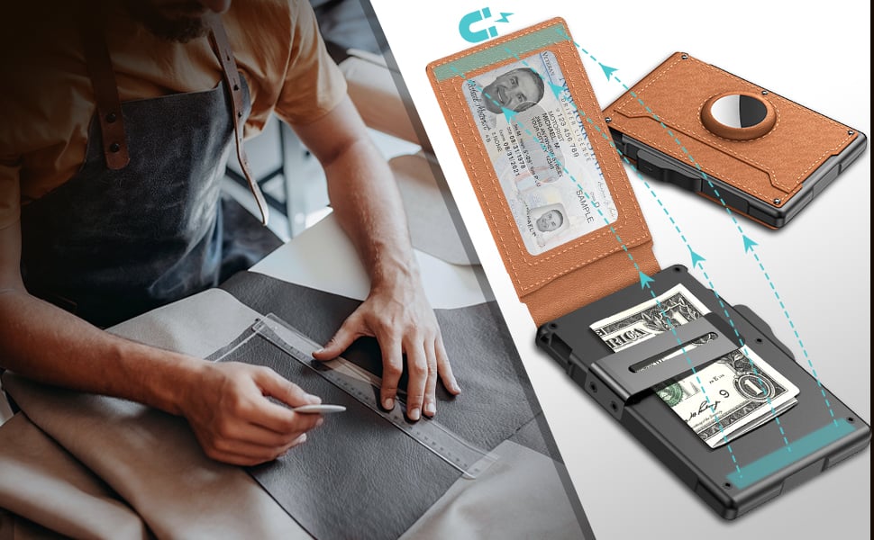 Portefeuille minimaliste AirTag