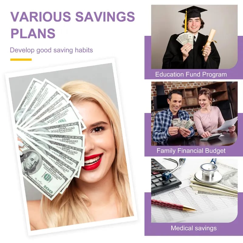 Product Introduction of 100 Days Money Saving Challenge Coin Envelope BudgetStorage Book - Binding Covers With Daily Savings Tracker,Habit-Forming System, And Cash Savings Goal Of $5050Develop A Consistent Savings Habit 4