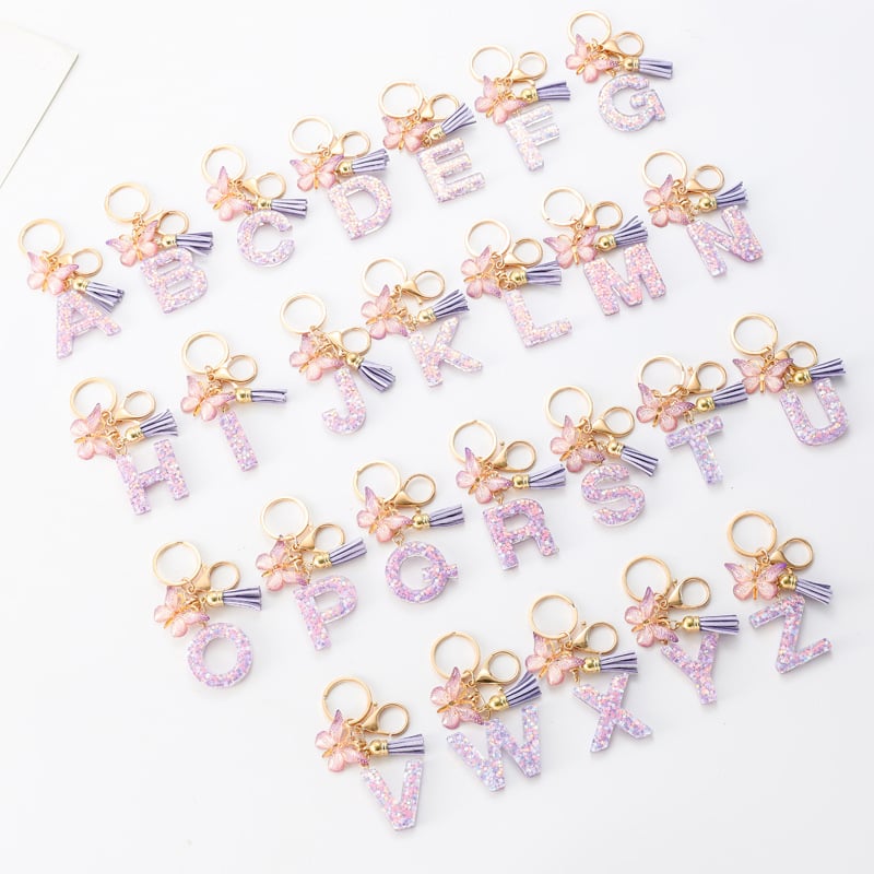 Butterfly Letter Keychain