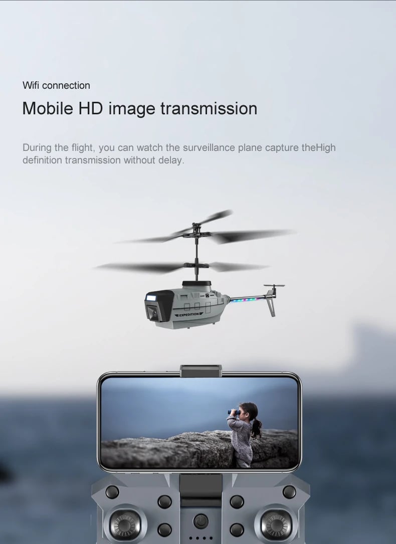 KY202 Black Bee 4CH 6-Axis 4K Dual Camera Air Gesture Obstacle Avoidance Intelligent Hover RC Helicopter RTF