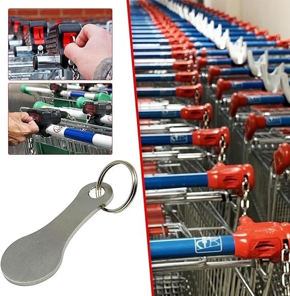 🔥Mini-Schlüsselanhänger-Einkaufswagenchips - Kleiner Aldi-Viertelhalter-Schlüsselanhänger für den Einkaufswagen
