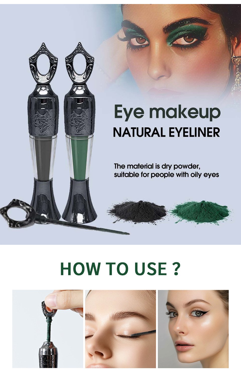 Frau trägt den Kohl Eyeliner auf