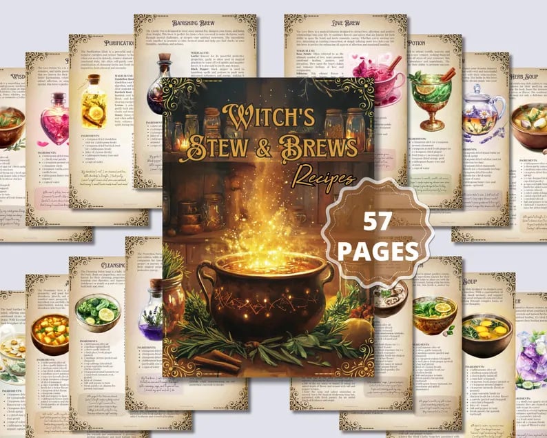 🎃 Halloween Sale 49% OFF👻🍲WITCH'S STEW & BREWS Decipes：50 Enchanted Recipes for Body and Soul💫