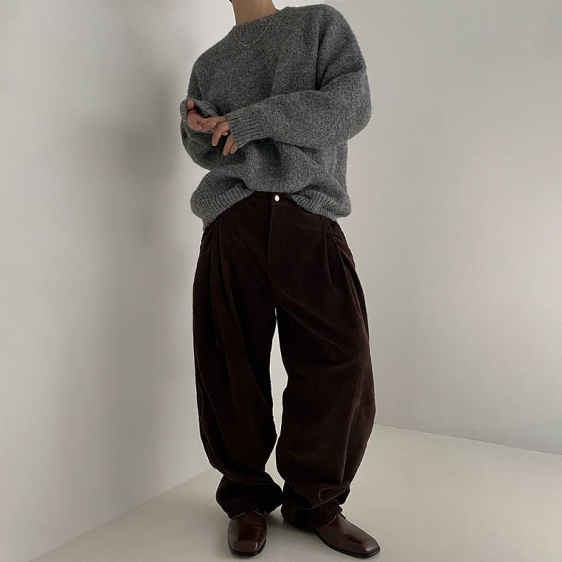 Unisex Oversized Wool Blend Sweater 🧥 Crew Neck Casual Pullover 👩‍❤️‍👨 Autumn Winter Knit Jumper 🌨️