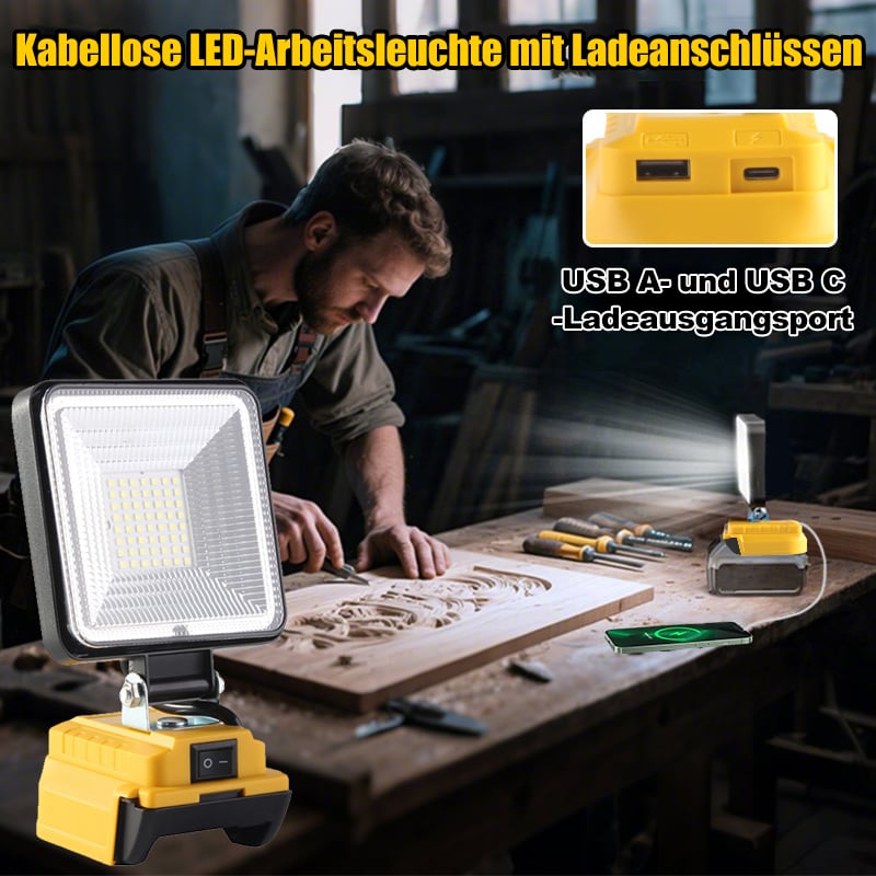 🔥LETZTER TAG 49 % RABATT⚡3000LM kabellose LED-Arbeitsleuchte mit Ladeanschlüssen