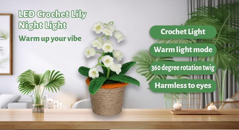 Product Introduction of Handmade Crochet Lily Night Light | Eternal Bloom Gift for Mom/Wife/Girlfriend (Valentine's Day & Mother's Day) 7