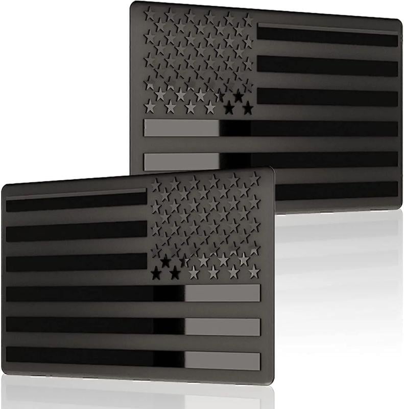 2Pcs USA American Metal Flag Auto Fender Emblem