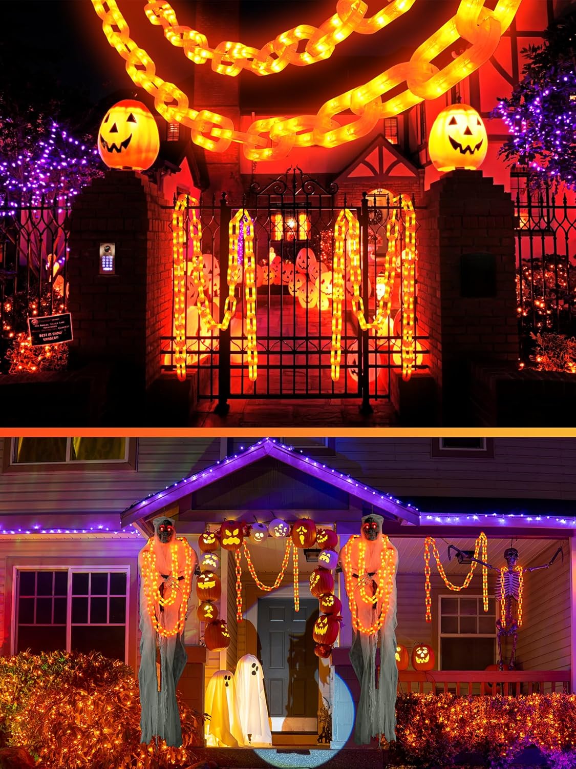 🎃Halloween Decorations Battery String Lights - 6.5 Ft 100 LED Plastic Chain String Lights with Waterproof
