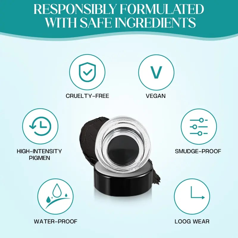 Product Introduction of Eyeliner Applicator Kit, Eyeliner Guide With Eyeliner Cream Reusable Silicone Eye Liner Tool Waterproof Eyeliner Easy No-Skip Eyeliner 7