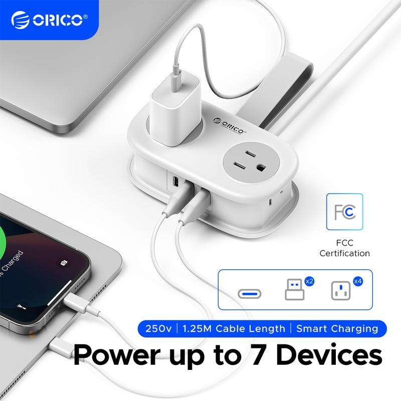 🔥7 in 1  Power Strip, ORICO 4 Outlets 3 USB Ports