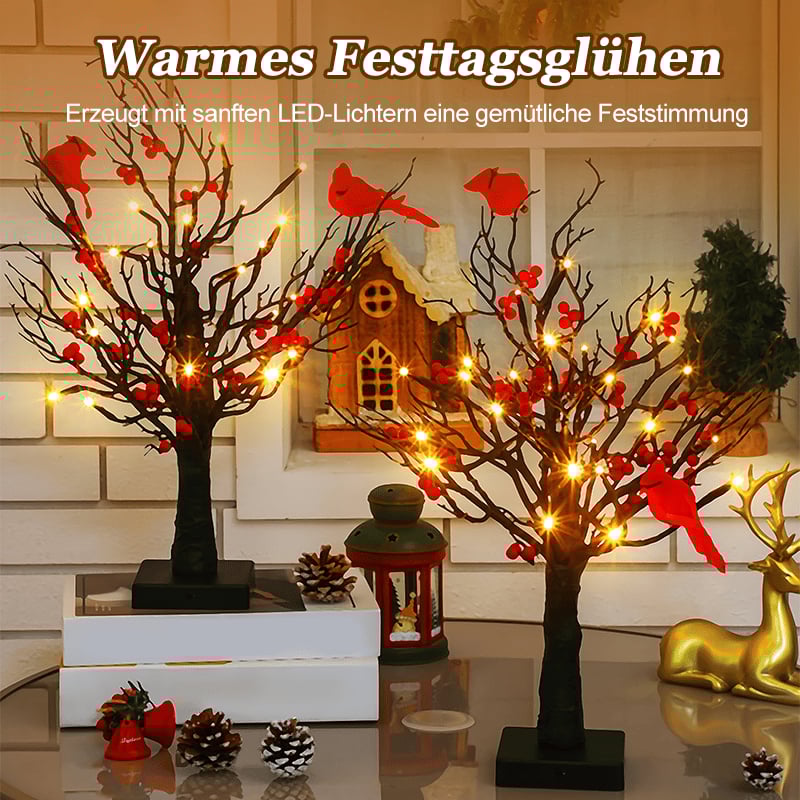 🔥Heißer Verkauf - 49% Rabatt🔥Vintage leuchtende Kardinal Baum mit Beeren