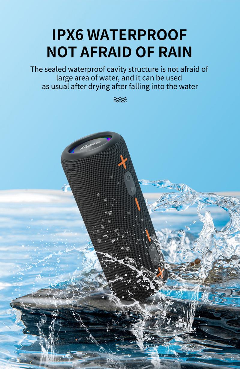 Product Introduction of Mother's Day Gift Cyboris springtok S10 2 in 1 Portable Split Bluetooth speaker Portable subwoofer, 20W High Volume Stereo, IPX6 Waterproof, Smartphone Audio Cyber Black 4