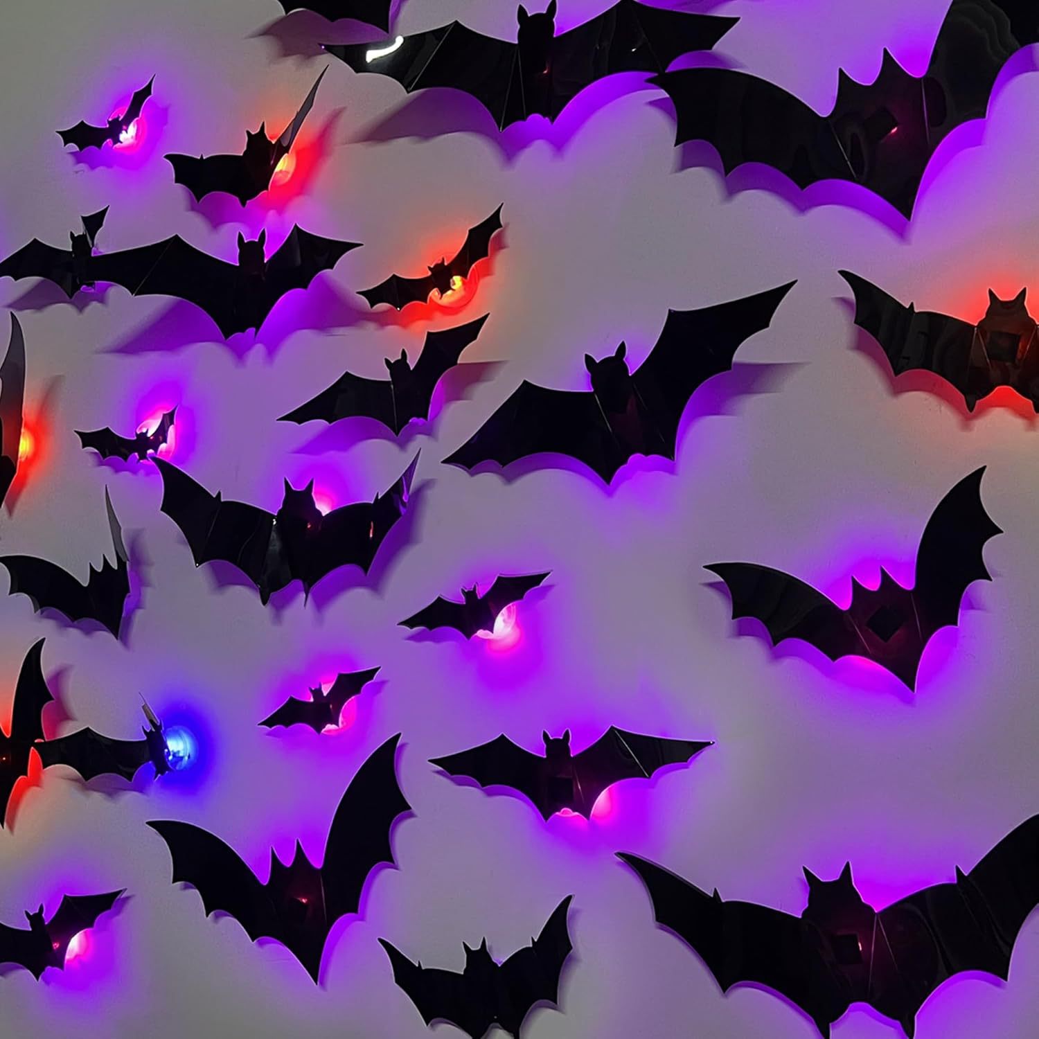 🔥 LED-Dekorationen im 3D-Fledermaus-Lichtdesign (in drei Größen erhältlich: groß, mittel