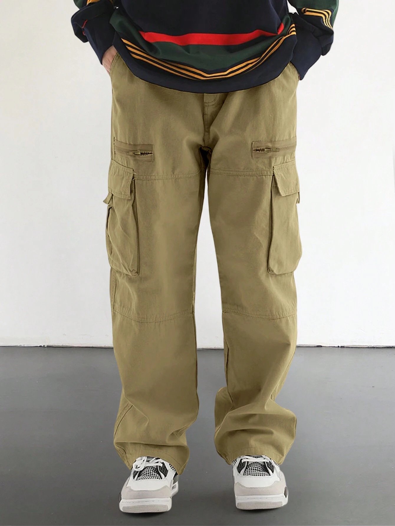 Men's Wild Cargo Pants 👖 Loose Fit Y2K Style 🔥 Drawstring Casual Hiking Pants ⛰️ Zipper Pocket Design ✨ Straight Trousers