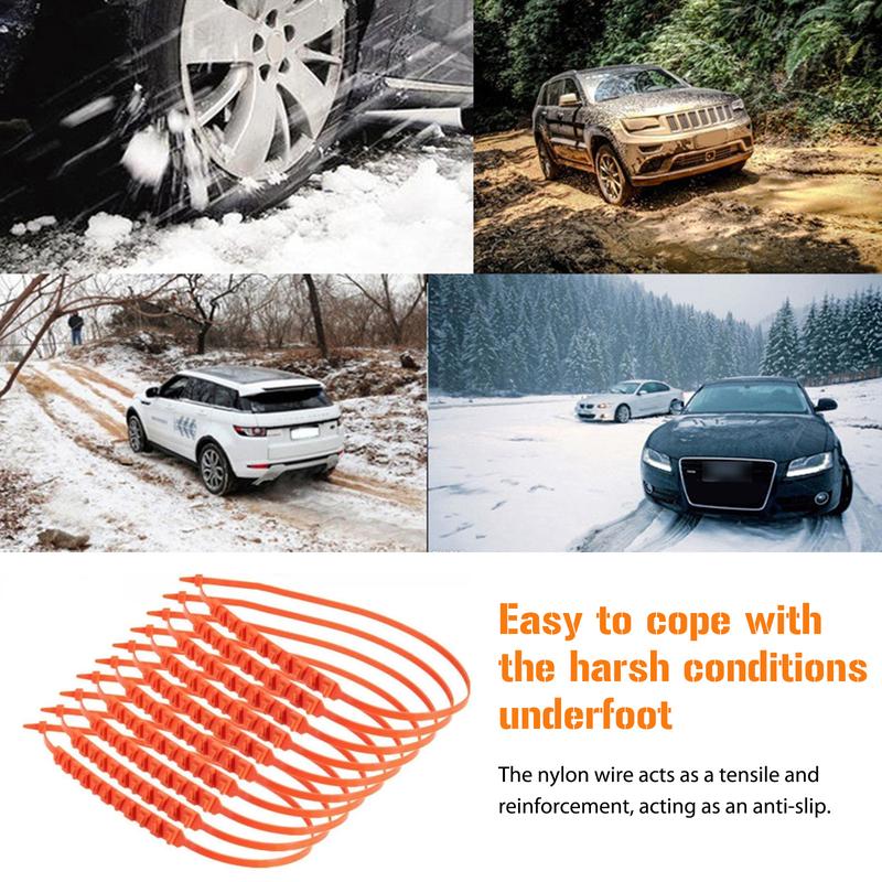 Universal Car Styling Chains Adjustable Nylon SUV Wheel Tires Snow Chain (10pcs) NEW