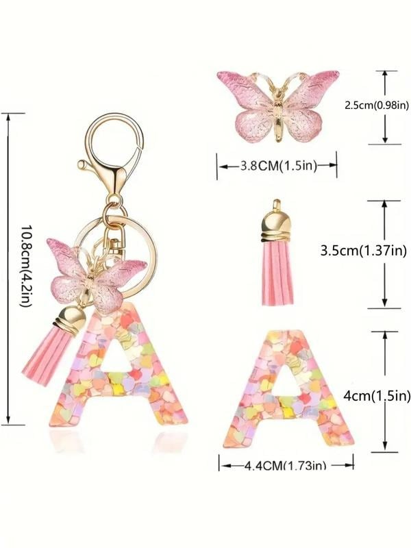 Butterfly Letter Keychain