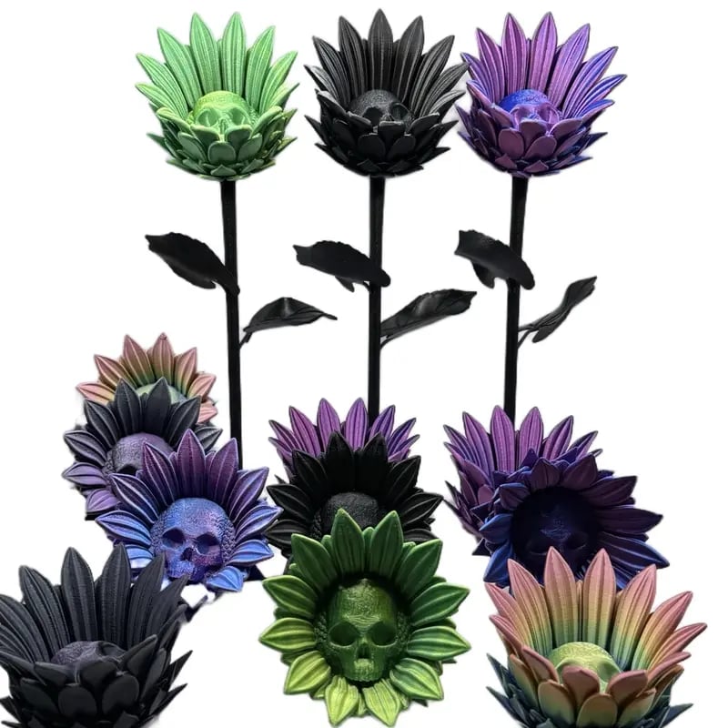 🔥LAST DAY 49% OFF 💀Forbidden Sunflower🌻 – Gothic Skull Bloom Decor