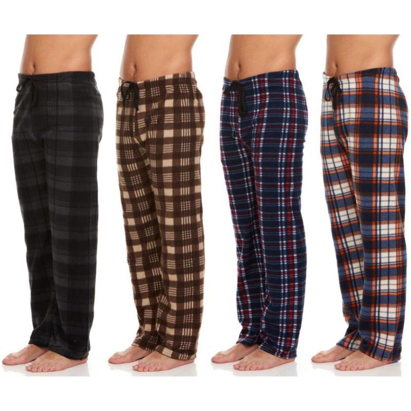 (4-Pack) Men's Micro Fleece Lounge Pajama Pants - Cloud-Like Comfort for Everyday Wear