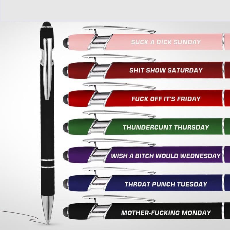 🔥Last Day Promotion 49% OFF💝Funny Stress-Relief Daily Quotes Metal Ballpoint Pen Set (7 Pcs)