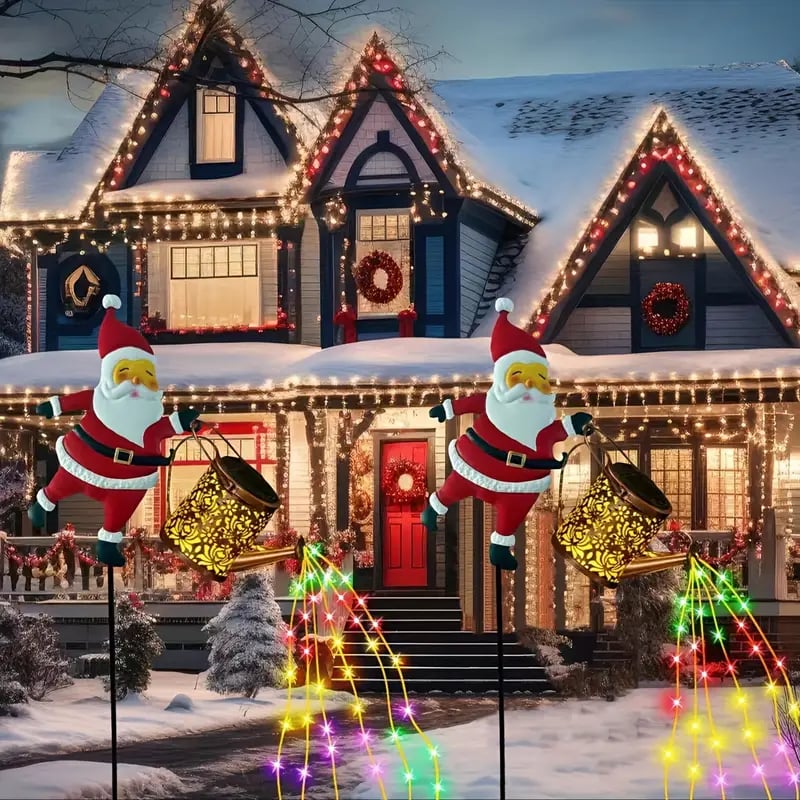 solar christmas lights with fairy watering   outdoor garden patio decor solar powered   lights with   effect durable   construction for holiday decorations christmas lights outdoor solar Product details 2